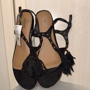 Black Tassel Sandals
